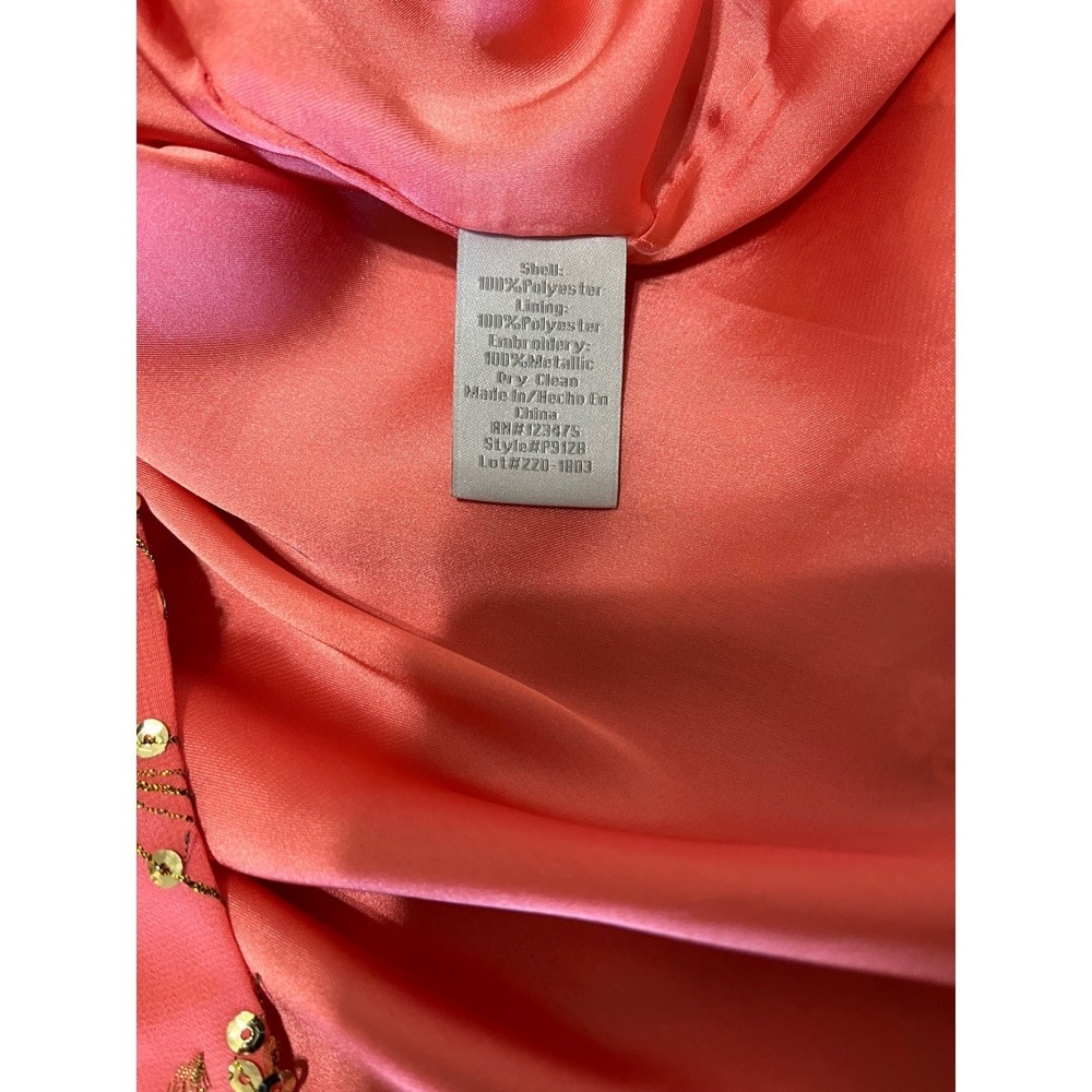 Pearl Georgina Chapman Marchesa Coral Sequin Embroidered Shift Dress P9128 Sz 12 - Picture 6 of 7